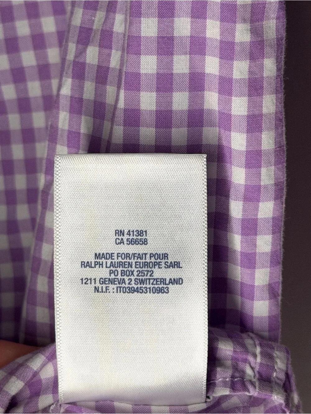 Ralph Lauren Boys Purple White Gingham Button Down Shirt Pony Logo Cotton Preppy